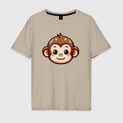Мужская футболка оверсайз Мордочка обезьяны
