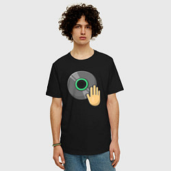 Футболка оверсайз мужская Dj scratch, цвет: черный — фото 2