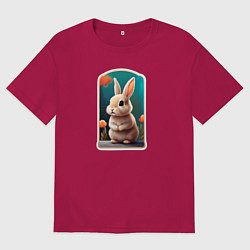 Мужская футболка оверсайз Пушистый маленький кролик