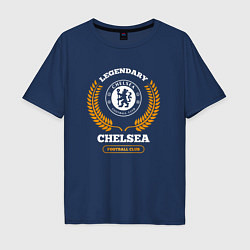 Мужская футболка оверсайз Лого Chelsea и надпись legendary football club