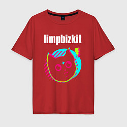 Мужская футболка оверсайз Limp Bizkit rock star cat