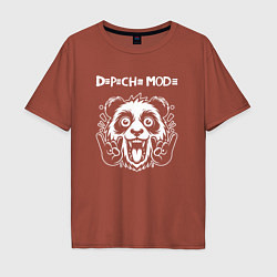 Футболка оверсайз мужская Depeche Mode rock panda, цвет: кирпичный