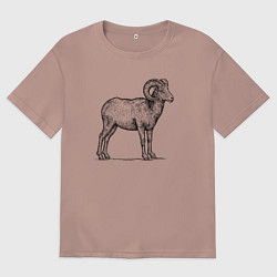 Мужская футболка оверсайз Баран сбоку