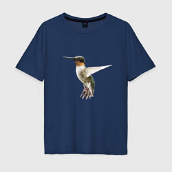 Мужская футболка оверсайз Рубиновогорлый колибри