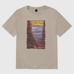 Футболка оверсайз мужская Поиски вершин, цвет: миндальный