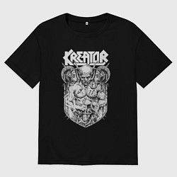Мужская футболка оверсайз Kreator Demonic Future White