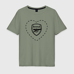 Футболка оверсайз мужская Лого Arsenal в сердечке, цвет: авокадо