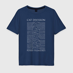 Мужская футболка оверсайз Cat division furry pleasures