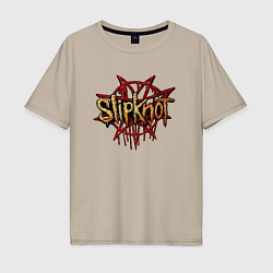 Футболка оверсайз мужская Slipknot original, цвет: миндальный