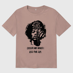 Футболка оверсайз мужская James Marshall Hendrix, цвет: пыльно-розовый