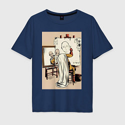 Мужская футболка оверсайз Ванпанчмен Сайтама рисует