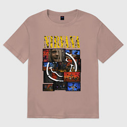 Футболка оверсайз мужская Nirvana heart box, цвет: пыльно-розовый