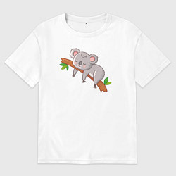 Мужская футболка оверсайз Коала спит на ветке