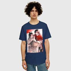 Футболка оверсайз мужская Чэн Хуа Лянь Се, цвет: тёмно-синий — фото 2