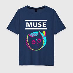 Мужская футболка оверсайз Muse rock star cat