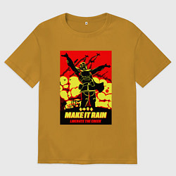 Футболка оверсайз мужская Helldivers 2: Make it Rain, цвет: горчичный