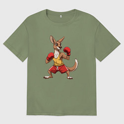 Мужская футболка оверсайз Кенгуру боксёр в перчатках