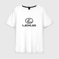 Футболка оверсайз мужская Lexus авто бренд лого, цвет: белый