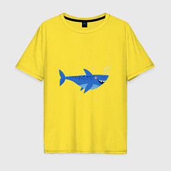 Футболка оверсайз мужская Синяя акула, цвет: желтый