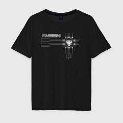 Мужская футболка оверсайз Микропроцессор на черном - russian hardware