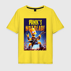 Футболка оверсайз мужская Bart Simpson - punks not dead, цвет: желтый