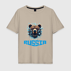 Мужская футболка оверсайз Russian bear head