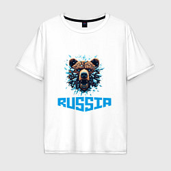 Мужская футболка оверсайз Russian bear head