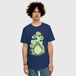 Футболка оверсайз мужская Green Totoro, цвет: тёмно-синий — фото 2