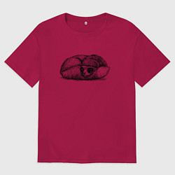 Футболка оверсайз мужская Стильная лиса на отдыхе, цвет: маджента