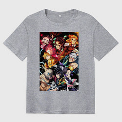 Футболка оверсайз мужская Тандзиро Камадо Дзэнъицу Агацума, цвет: меланж