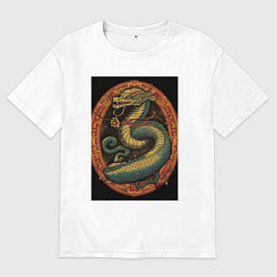 Футболка оверсайз мужская Дракон Муай Тай, цвет: белый