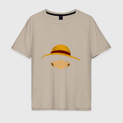 Мужская футболка оверсайз Луффи Монки соломенная шляпа