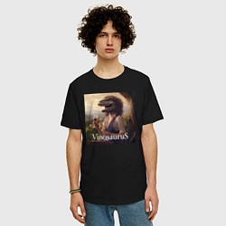 Футболка оверсайз мужская Винозавра Целомудренная, цвет: черный — фото 2