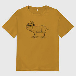 Мужская футболка оверсайз Новогодний минипиг