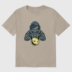 Мужская футболка оверсайз Астронавт и планета