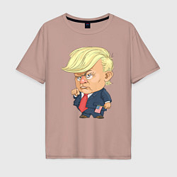 Футболка оверсайз мужская Мистер Трамп, цвет: пыльно-розовый