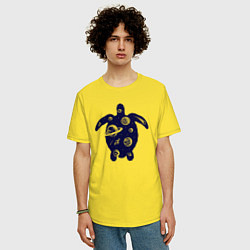 Футболка оверсайз мужская Космическая черепаха, цвет: желтый — фото 2