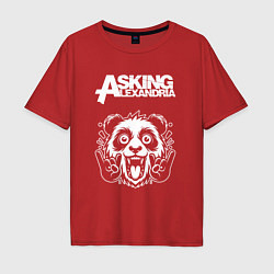 Мужская футболка оверсайз Asking Alexandria rock panda