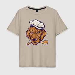 Футболка оверсайз мужская Chef dog, цвет: миндальный