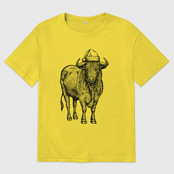 Мужская футболка оверсайз Новогодний бык