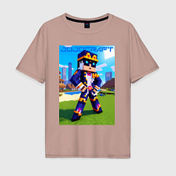 Мужская футболка оверсайз Jotaro Kujo and Minecraft - collaboration