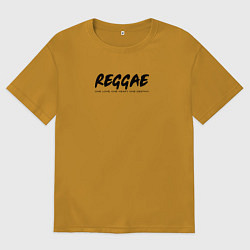 Футболка оверсайз мужская Reggae music in black white, цвет: горчичный