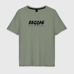 Мужская футболка оверсайз Reggae music in black white
