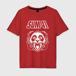 Мужская футболка оверсайз Sum41 rock panda