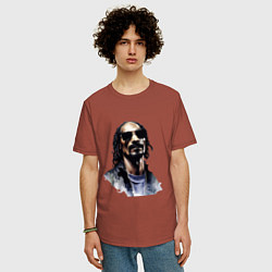 Футболка оверсайз мужская Snoop dog, цвет: кирпичный — фото 2