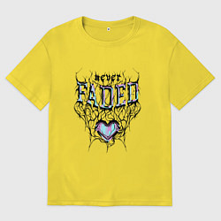 Футболка оверсайз мужская Сердце никогда не увядает, цвет: желтый