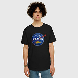 Футболка оверсайз мужская Рамен в стиле NASA, цвет: черный — фото 2