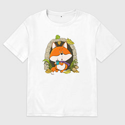 Мужская футболка оверсайз Прелестная лисичка