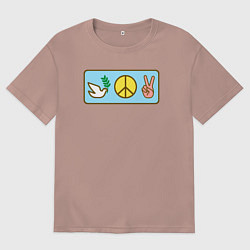 Мужская футболка оверсайз Голубь и мир