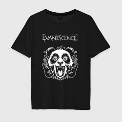 Мужская футболка оверсайз Evanescence rock panda